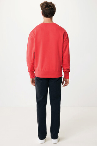 IQONIQ Kruger Relax-Rundhals-Sweater aus recycelt. Baumwolle luscious red bedrucken, Art.-Nr. T9302.008.XL