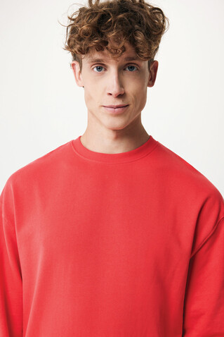 IQONIQ Kruger Relax-Rundhals-Sweater aus recycelt. Baumwolle luscious red bedrucken, Art.-Nr. T9302.008.XL