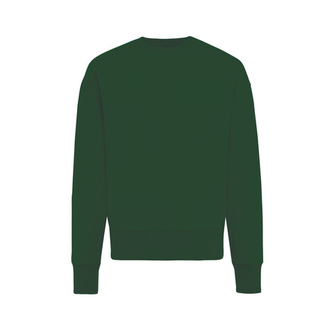 IQONIQ Kruger Relax-Rundhals-Sweater aus recycelt. Baumwolle forest green bedrucken, Art.-Nr. T9302.005.XXS