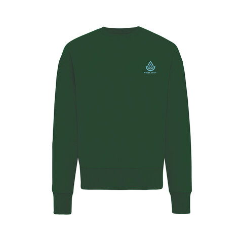 IQONIQ Kruger Relax-Rundhals-Sweater aus recycelt. Baumwolle forest green bedrucken, Art.-Nr. T9302.005.XXS