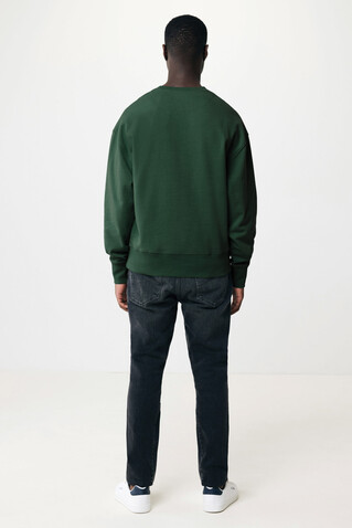 IQONIQ Kruger Relax-Rundhals-Sweater aus recycelt. Baumwolle forest green bedrucken, Art.-Nr. T9302.005.XXS