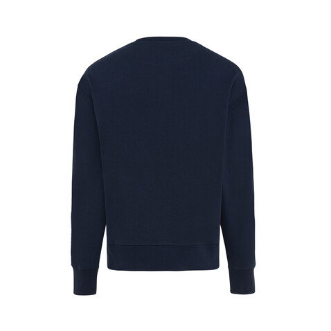 IQONIQ Kruger Relax-Rundhals-Sweater aus recycelt. Baumwolle navy blau bedrucken, Art.-Nr. T9302.002.XS