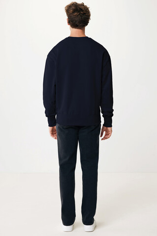 IQONIQ Kruger Relax-Rundhals-Sweater aus recycelt. Baumwolle navy blau bedrucken, Art.-Nr. T9302.002.XS
