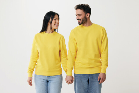 IQONIQ Etosha Lightweight Sweater aus recycelter Baumwolle gelb bedrucken, Art.-Nr. T9303.045.XXL