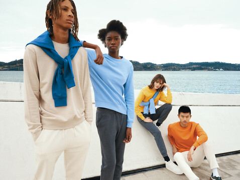 IQONIQ Etosha Lightweight Sweater aus recycelter Baumwolle gelb bedrucken, Art.-Nr. T9303.045.XXL