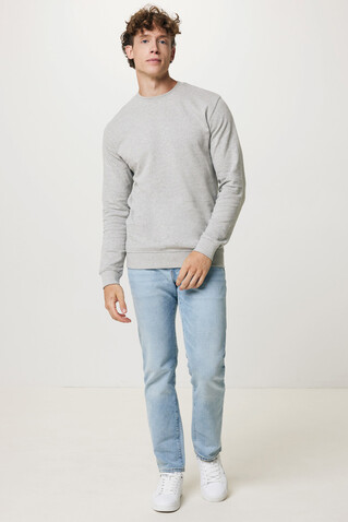 IQONIQ Etosha Lightweight Sweater aus recycelter Baumwolle light heather grey bedrucken, Art.-Nr. T9303.032.XXXL