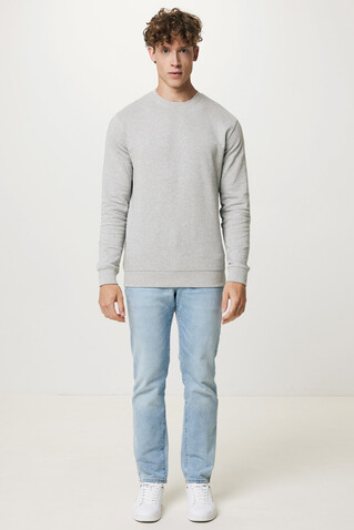 IQONIQ Etosha Lightweight Sweater aus recycelter Baumwolle light heather grey bedrucken, Art.-Nr. T9303.032.XXXL