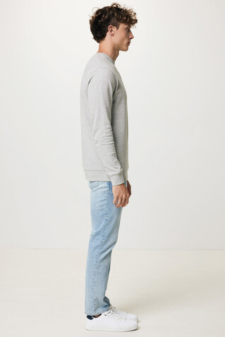 IQONIQ Etosha Lightweight Sweater aus recycelter Baumwolle light heather grey bedrucken, Art.-Nr. T9303.032.XXXL