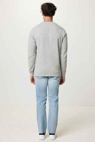 IQONIQ Etosha Lightweight Sweater aus recycelter Baumwolle light heather grey bedrucken, Art.-Nr. T9303.032.XXXL