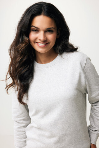 IQONIQ Etosha Lightweight Sweater aus recycelter Baumwolle light heather grey bedrucken, Art.-Nr. T9303.032.XXXL