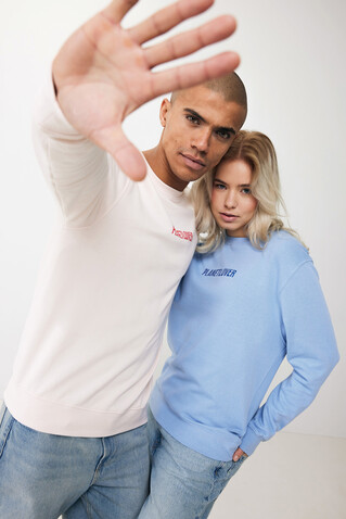 IQONIQ Etosha Lightweight Sweater aus recycelter Baumwolle sky blue bedrucken, Art.-Nr. T9303.022.XXXL