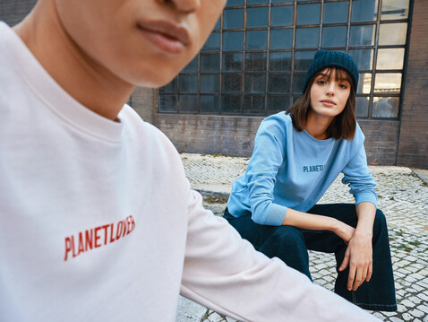 IQONIQ Etosha Lightweight Sweater aus recycelter Baumwolle sky blue bedrucken, Art.-Nr. T9303.022.XXXL
