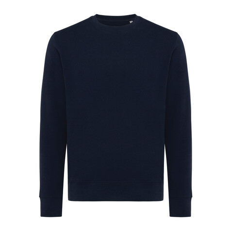IQONIQ Etosha Lightweight Sweater aus recycelter Baumwolle navy blau bedrucken, Art.-Nr. T9303.002.5XL