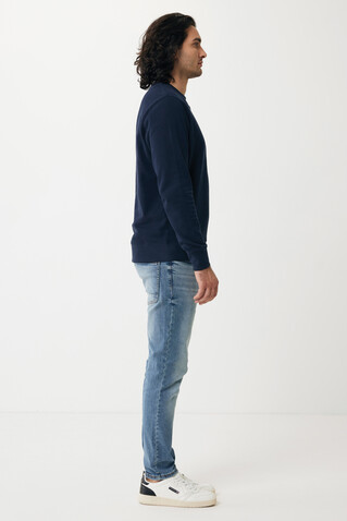 IQONIQ Etosha Lightweight Sweater aus recycelter Baumwolle navy blau bedrucken, Art.-Nr. T9303.002.5XL
