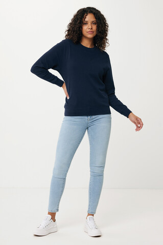 IQONIQ Etosha Lightweight Sweater aus recycelter Baumwolle navy blau bedrucken, Art.-Nr. T9303.002.5XL