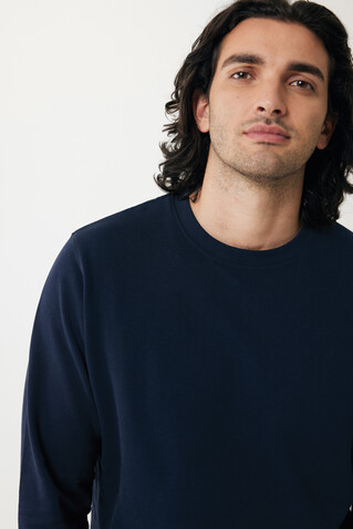 IQONIQ Etosha Lightweight Sweater aus recycelter Baumwolle navy blau bedrucken, Art.-Nr. T9303.002.5XL