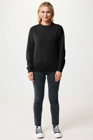 IQONIQ Etosha Lightweight Sweater aus recycelter Baumwolle schwarz bedrucken, Art.-Nr. T9303.001.XL