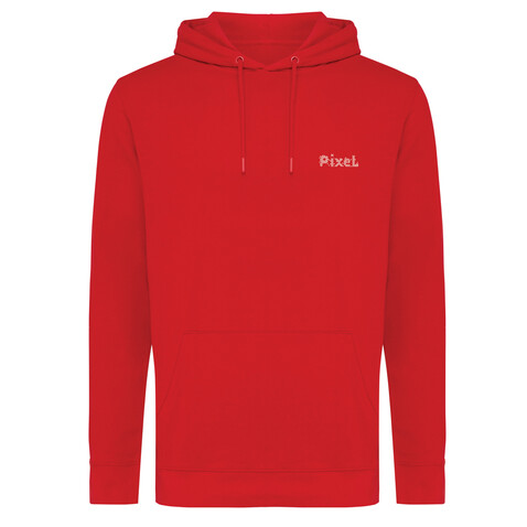 IQONIQ Jasper Hoodie aus recycelter Baumwolle rot bedrucken, Art.-Nr. T9400.029.L IQONIQ Jasper Hoodie aus recycelter Baumwolle rot bedrucken, Art.-Nr. T9400.029.L