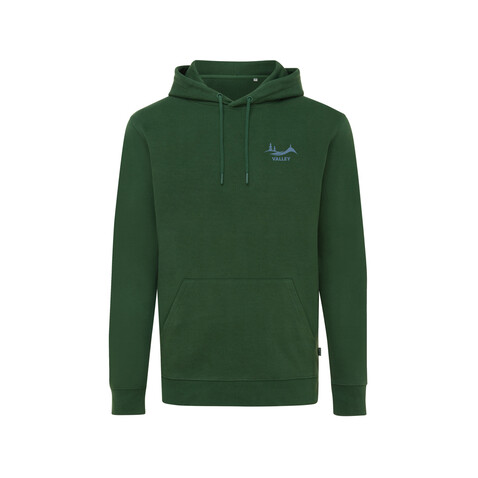 IQONIQ Jasper Hoodie aus recycelter Baumwolle forest green bedrucken, Art.-Nr. T9400.005.XXS