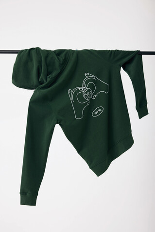 IQONIQ Jasper Hoodie aus recycelter Baumwolle forest green bedrucken, Art.-Nr. T9400.005.XXS