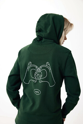 IQONIQ Jasper Hoodie aus recycelter Baumwolle forest green bedrucken, Art.-Nr. T9400.005.XXS