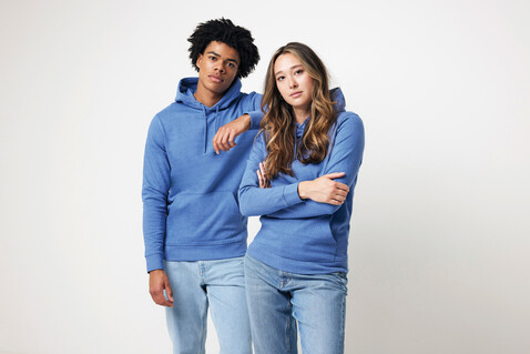 IQONIQ Torres ungefärbter Hoodie aus recycelter Baumwolle heather blue bedrucken, Art.-Nr. T9401.024.M IQONIQ Torres ungefärbter Hoodie aus recycelter Baumwolle heather blue bedrucken, Art.-Nr. T9401.024.M