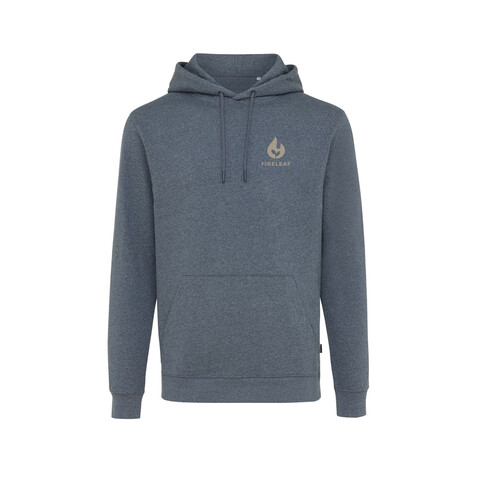 IQONIQ Torres ungefärbter Hoodie aus recycelter Baumwolle heather navy bedrucken, Art.-Nr. T9401.016.XXS