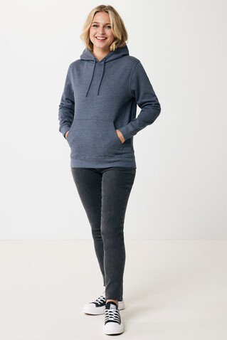 IQONIQ Torres ungefärbter Hoodie aus recycelter Baumwolle heather navy bedrucken, Art.-Nr. T9401.016.XXS