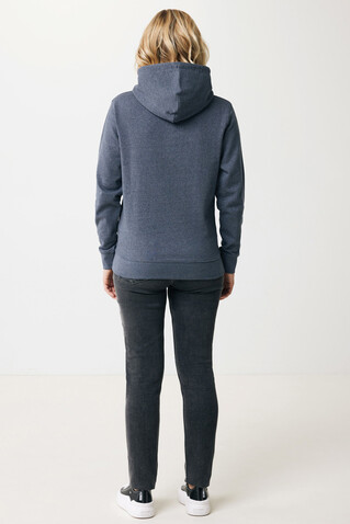 IQONIQ Torres ungefärbter Hoodie aus recycelter Baumwolle heather navy bedrucken, Art.-Nr. T9401.016.XXS