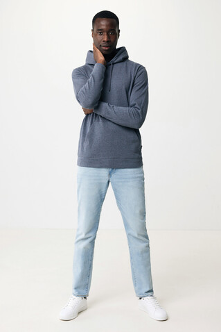 IQONIQ Torres ungefärbter Hoodie aus recycelter Baumwolle heather navy bedrucken, Art.-Nr. T9401.016.XXS