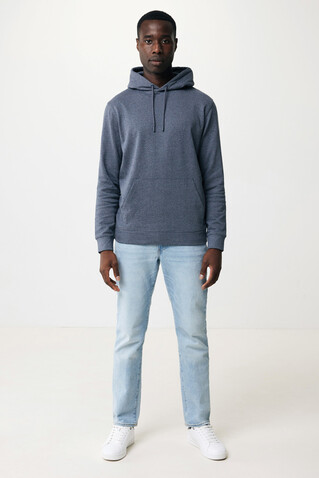 IQONIQ Torres ungefärbter Hoodie aus recycelter Baumwolle heather navy bedrucken, Art.-Nr. T9401.016.XXS