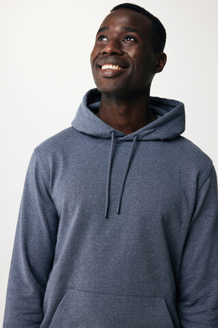 IQONIQ Torres ungefärbter Hoodie aus recycelter Baumwolle heather navy bedrucken, Art.-Nr. T9401.016.XXS