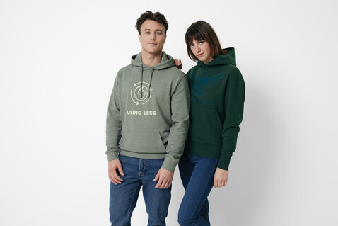 IQONIQ Torres ungefärbter Hoodie aus recycelter Baumwolle heather green bedrucken, Art.-Nr. T9401.015.S IQONIQ Torres ungefärbter Hoodie aus recycelter Baumwolle heather green bedrucken, Art.-Nr. T9401.015.S