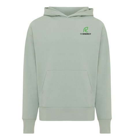 IQONIQ Yoho Relax-Hoodie aus recycelter Baumwolle Iceberg green bedrucken, Art.-Nr. T9402.023.XS