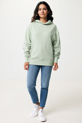 IQONIQ Yoho Relax-Hoodie aus recycelter Baumwolle Iceberg green bedrucken, Art.-Nr. T9402.023.XS