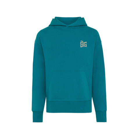 IQONIQ Yoho Relax-Hoodie aus recycelter Baumwolle verdigris bedrucken, Art.-Nr. T9402.009.L IQONIQ Yoho Relax-Hoodie aus recycelter Baumwolle verdigris bedrucken, Art.-Nr. T9402.009.L
