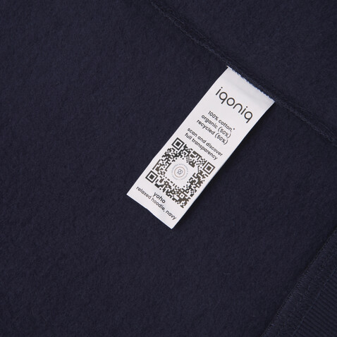 IQONIQ Yoho Relax-Hoodie aus recycelter Baumwolle navy blau bedrucken, Art.-Nr. T9402.002.XL IQONIQ Yoho Relax-Hoodie aus recycelter Baumwolle navy blau bedrucken, Art.-Nr. T9402.002.XL