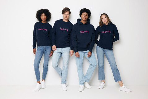 IQONIQ Yoho Relax-Hoodie aus recycelter Baumwolle navy blau bedrucken, Art.-Nr. T9402.002.XL IQONIQ Yoho Relax-Hoodie aus recycelter Baumwolle navy blau bedrucken, Art.-Nr. T9402.002.XL