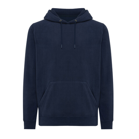 IQONIQ Trivor Mikrofleece-Kapuzen-Pulli aus recyc. Polyester navy blau bedrucken, Art.-Nr. T9403.002.M