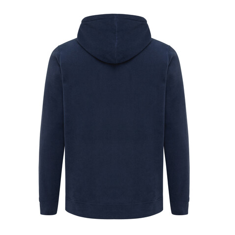 IQONIQ Trivor Mikrofleece-Kapuzen-Pulli aus recyc. Polyester navy blau bedrucken, Art.-Nr. T9403.002.M