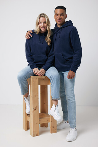 IQONIQ Trivor Mikrofleece-Kapuzen-Pulli aus recyc. Polyester navy blau bedrucken, Art.-Nr. T9403.002.M