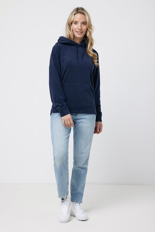 IQONIQ Trivor Mikrofleece-Kapuzen-Pulli aus recyc. Polyester navy blau bedrucken, Art.-Nr. T9403.002.M