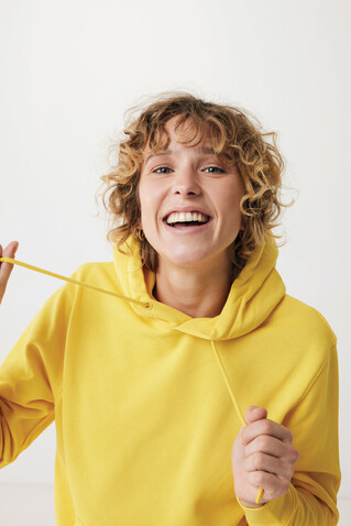 IQONIQ Rila Lightweight Hoodie aus recycelter Baumwolle gelb bedrucken, Art.-Nr. T9404.045.XXS