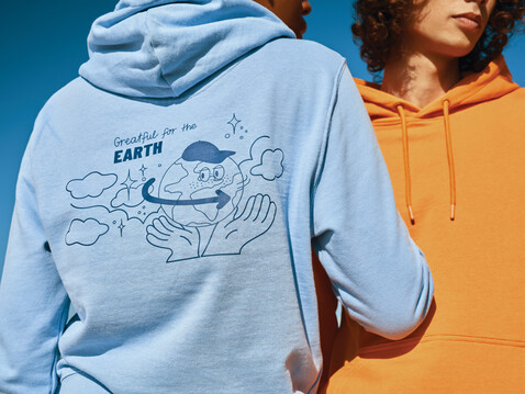 IQONIQ Rila Lightweight Hoodie aus recycelter Baumwolle orange bedrucken, Art.-Nr. T9404.044.XS