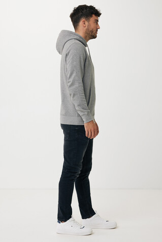 IQONIQ Rila Lightweight Hoodie aus recycelter Baumwolle light heather anthracite bedrucken, Art.-Nr. T9404.034.XXS