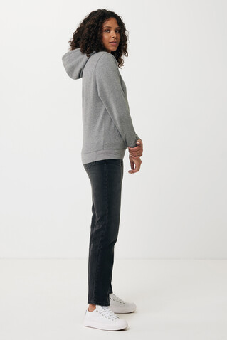IQONIQ Rila Lightweight Hoodie aus recycelter Baumwolle light heather anthracite bedrucken, Art.-Nr. T9404.034.XXS