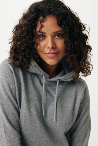 IQONIQ Rila Lightweight Hoodie aus recycelter Baumwolle light heather anthracite bedrucken, Art.-Nr. T9404.034.XXS
