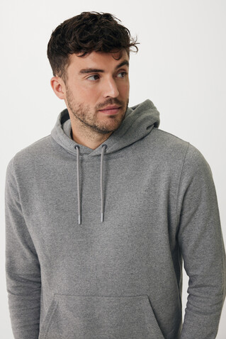 IQONIQ Rila Lightweight Hoodie aus recycelter Baumwolle light heather anthracite bedrucken, Art.-Nr. T9404.034.XXS