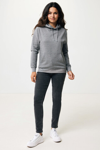 IQONIQ Rila Lightweight Hoodie aus recycelter Baumwolle light heather anthracite bedrucken, Art.-Nr. T9404.034.XXS
