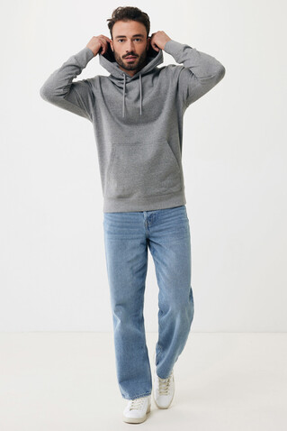 IQONIQ Rila Lightweight Hoodie aus recycelter Baumwolle light heather anthracite bedrucken, Art.-Nr. T9404.034.XXS